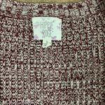 Hippie Rose  Emoji Cardigan Brandy Wine Ivory Knit Whimsy Sweater Photo 2