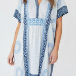 EMERSON FRY Short Caftan, Cerulean Organic, OS Blue Size undefined Photo 0