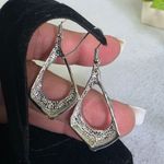 Boutique Silver with Smokey Grey Crystal Nwcklace and Earrings Set Photo 6