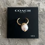 Coach  Gold Pearl Ring with Signature “C” Size 9 New w/Tag Photo 2