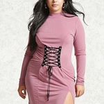 Forever 21 + Lace-up Corset T-Shirt Dress Purple Photo 0