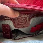 M.C. GENUINE LEATHER RED HANDBAG PURSE SHOULDER FAUX CROC SNAKE Photo 9
