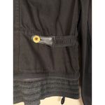 Diesel  Black Cotton Moto Blazer Jacket Gold Zippers Smocked Cuffs Womens M Photo 4