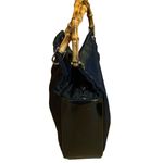 Gucci  BLACK NYLON & GLAZED LEATHER TOTE BAG WITH BAMBOO HANDLES Photo 6
