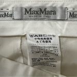 Max Mara Women’s Size 2 White Cotton Woven High Rise Trousers Cuffed Hem Pants Photo 5
