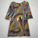 Pronto Moda M Bold Mod Mini Dress Italy Retro Abstract Groovy 60s Maximalist Yellow Size M Photo 2