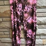 Venus Vintage Y2K Swimwear Coverup Mesh Animal Print pants Pink Brown Small Photo 0