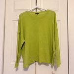 Eileen Fisher NWOT  Linen-Blend Jumper Sweater Green Chartreuse Organic Linen 1X Photo 4