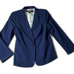 Kensie Navy Blue Blazer Jacket Business Career Office Classic Medium Photo 0