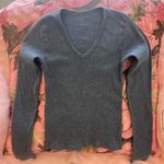 Brandy Melville josephine dark grey ribbed long sleeve top Photo 1