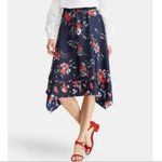 Ralph Lauren Asymmetrical Navy Floral Skirt Large Photo 1