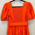 Endless Rose  Orange Puff Sleeve Belted Tiered Midi Dress Size S‎ Photo 5