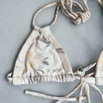 Montse Euro Bow Cream Neutral Floral Pattern Bikini Top Size Small White Photo 4