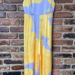Anthropologie Hutch Lavender Purple Yellow Backless Wide Leg Jumpsuit Women's 0 Photo 0
