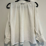 Calvin Klein Women's Medium Cold Shoulder White Blouse. Crushed Textured Fabric. Photo 0