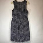 J.Crew  Tweed Fringe Sheath Sleeveless Dress Navy Blue Preppy Career Office Photo 6
