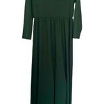 Tea Berry Green Flocking Cotton Turtleneck Polka Dot Maxi Dress Size 20 Photo 0
