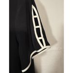 Cato Est. 1946 Womens Dressy Top Size Large Black with White Trim Keyhole Sleeves Photo 3