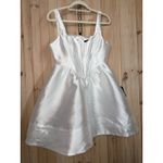 Lulus NWT  Bubbly Love White Taffeta Corset Mini Dress Bridal Shower Party Size L Photo 1