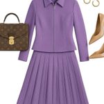 Oscar de la Renta Purple Skirt Suit NWOT – Jacket 8 Skirt 6 Pleated Classic COA Photo 0