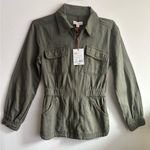 Knox Rose  Army Green Cargo Zip-Up Jacket Size XS Photo 0