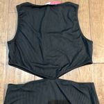 NWT Verdusa Black Cut Out Waist Side Slit Bodycon MIDI Dress Size L Photo 6