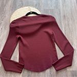 Babaton  maroon wine burgundy knit ribbed long‎ sleeve top Photo 7
