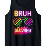 NWT Bruh We Are Glowing Neon Tank Top Rave Party Festival Shirt XL Black Photo 0