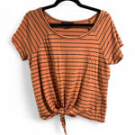 Sanctuary  Anthropologie Rust Striped Short Sleeve Top Photo 0