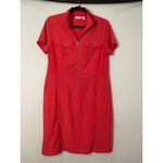 Chico's  Red Short Sleeve Zip Front Utility Dress Size 1 Photo 1