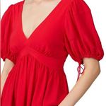 Proenza Schouler Red Puff Sleeve Tie Top Photo 2