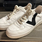 Victoria Leather White and Black Sneakers Photo 0