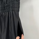 Quince Black Mini Tiered Dress Smocked Waist Short Sleeve 100% Organic Cotton M Size M Photo 4