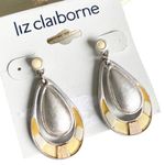 Liz Claiborne new  ꧁ Mosaic Briolette Drop Earrings ꧂ Silver Tone ꧂ Yellows Photo 2