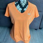 Under Armour  Semi-Fitted Heat Gear Light Orange V-Neck T-Shirt Size Large Photo 0