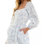 City studio Floral Puff Sleeve Mini Dress Size S cottage core coquette milkmaid White Photo 8