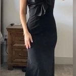 Mac Duggal Black One Shoulder Draped Trumpet Gown Photo 2