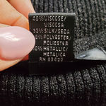 August Silk Knits Silk Blend Beaded Collar Black Sweater M Photo 5