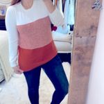 kim rogers  orange striped knit sweater size small Photo 3