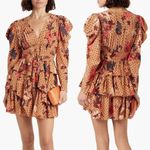 Ulla Johnson  Oni Garden Rose Floral Silk Tiered Puff Long Sleeve Mini Dress Sz 0 Photo 9