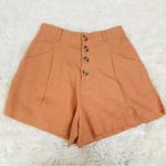 l*space L* Vista Peach High Waist Button Fly Shorts Boho‎ Light Academia Size Small Photo 1