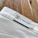 7 For All Mankind NWT  Distressed High-Waist Crop Straight Button Fly in White 32 Photo 14