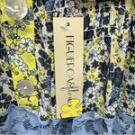 Figueroa & Flower Ditzy Mixed Blue & Yellow Floral Tiered Boho Prairie Dress S Photo 14
