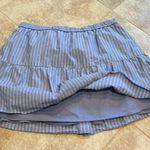 Madewell  Bistro Stripe Mini Cotton Placket Button Front Mini Skirt Small blue Photo 3