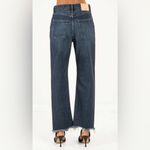 MOUSSY VINTAGE DESIGNER JEANS SZ 27 CAPAC WIDE STRAIGHT CROPPED DARK WASH RAWHEM Photo 1