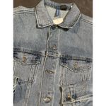 H&M Marvel Jean Jacket Men XS Blue Trucker Comic Big Spell Out D-335 Photo 1