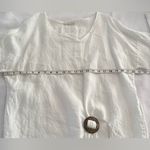 Milio Milano Made in Italy 100% Linen Top Womens L White Ring Clip Breezy Summer Size L Photo 6