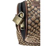 Diane Von Furstenberg Vintage DVF Travel Makeup Train Case Duffel Bag Brown Monogram Tapestry Lock Photo 5