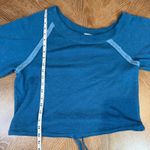 Lovers + Friends  Off Shoulder Sweater Cropped Teal Blue Size Small Photo 8