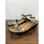 Naot Women's Metallic Distressed Gold Leather Ankle Strap Heeled Sandals EU 42 Size 11.5 Photo 1